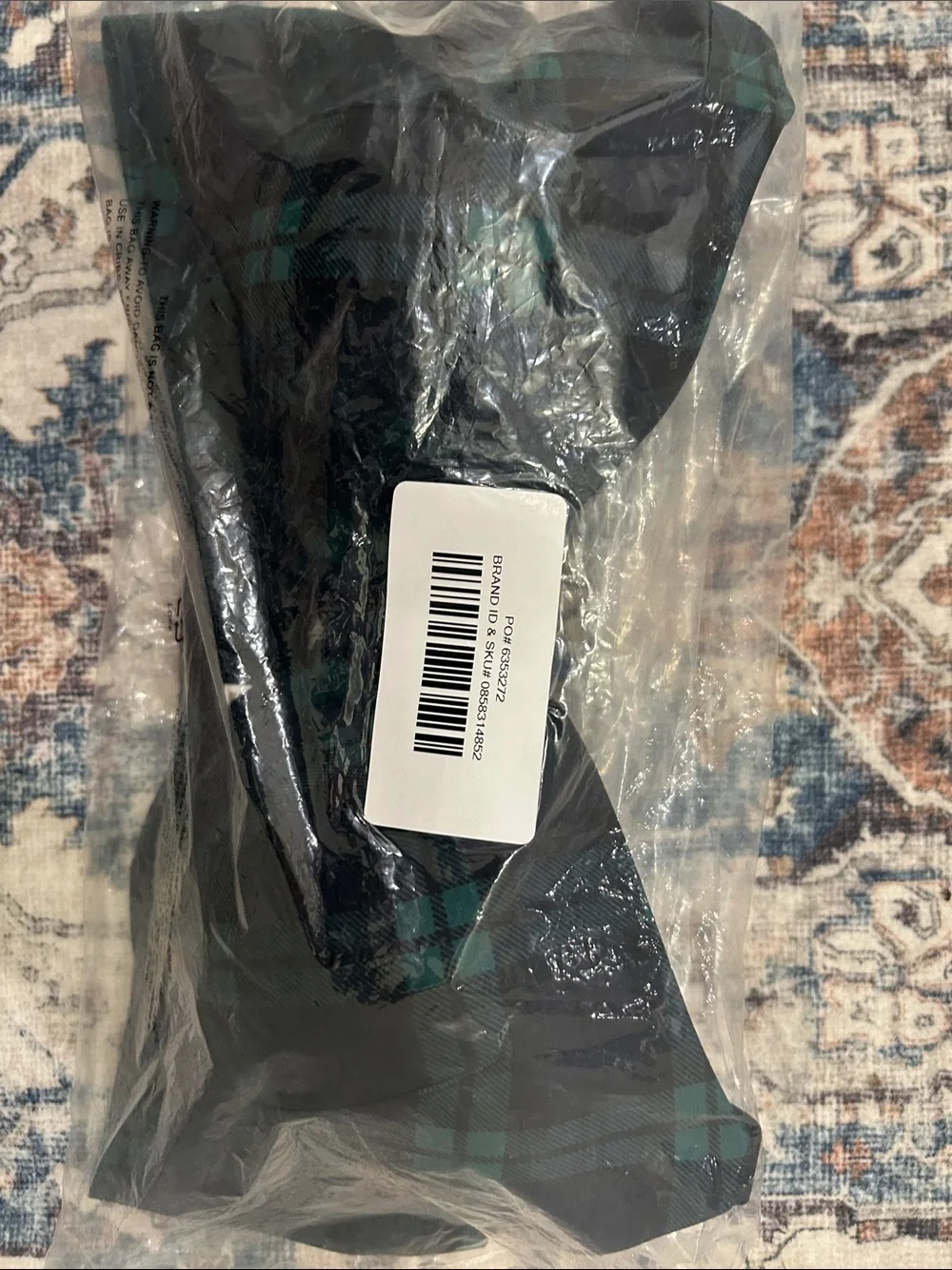 Haven Well Within by Talbots Navy Blue, Black and Green Plaid Bra Size 38DD NWT